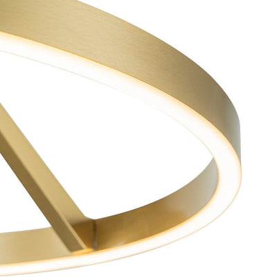 Modern Dimmable LED Round Pendant Light Fixture, Minimalist Brass/Black Finish