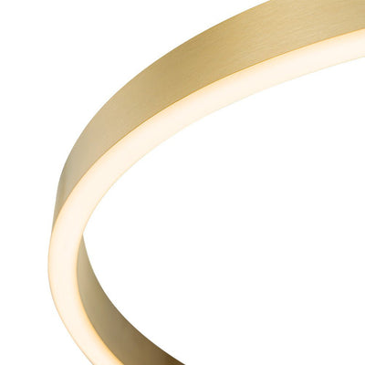 Modern Dimmable LED Round Pendant Light Fixture, Minimalist Brass/Black Finish