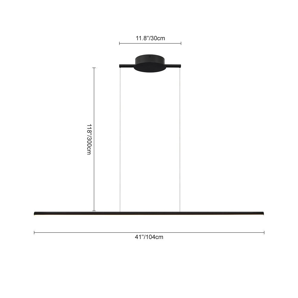 Modern Minimalist Dimmable Linear LED Pendant Light Fixture for Dining Table