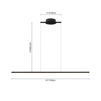 Modern Minimalist Dimmable Linear LED Pendant Light Fixture for Dining Table
