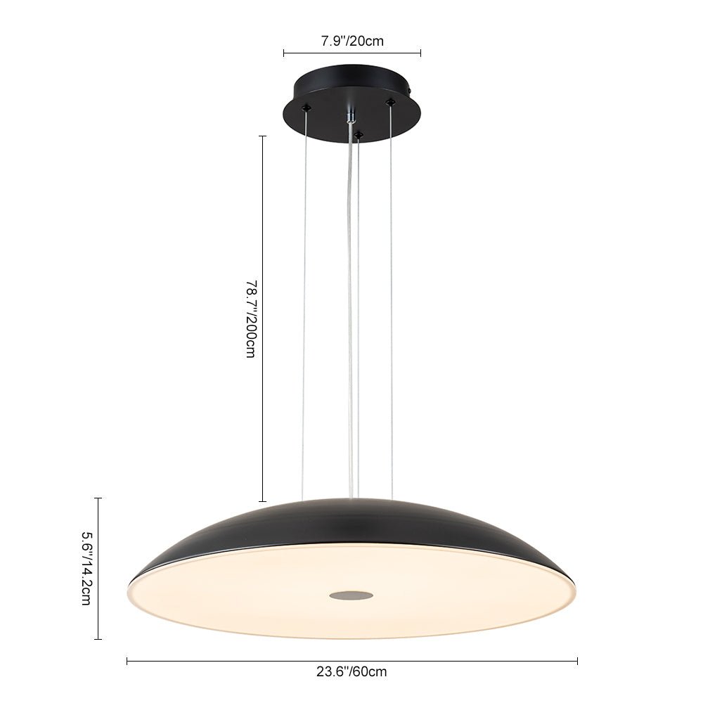 Modern Minimalist LED Dome Pendant Light - Dimmable Frisbee Saucer Design