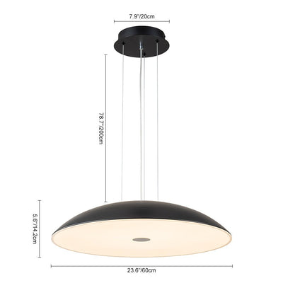 Modern Minimalist LED Dome Pendant Light - Dimmable Frisbee Saucer Design