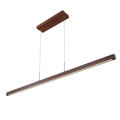Modern Linear LED Pendant Light, Solid Wood Kitchen Island Dining Room Fixture