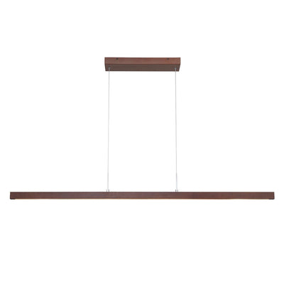 Modern Linear LED Pendant Light, Solid Wood Kitchen Island Dining Room Fixture