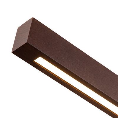 Modern Linear LED Pendant Light, Solid Wood Kitchen Island Dining Room Fixture