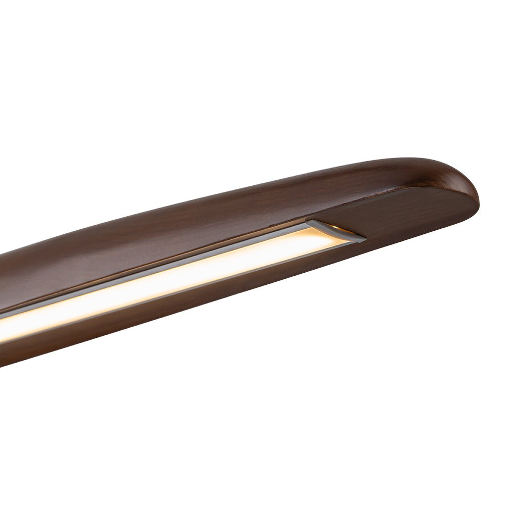 Modern Minimalist Walnut Wood Linear LED Pendant Light Dimmable Adjustable Fixture