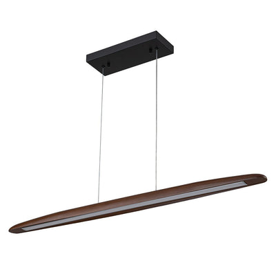 Modern Minimalist Walnut Wood Linear LED Pendant Light Dimmable Adjustable Fixture