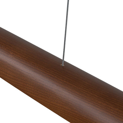 Modern Minimalist Walnut Wood Linear LED Pendant Light Dimmable Adjustable Fixture