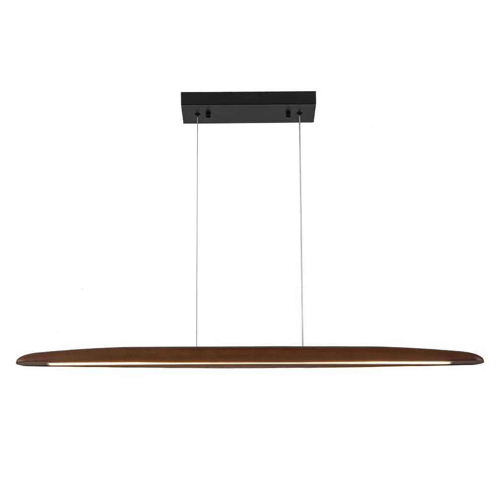Modern Minimalist Walnut Wood Linear LED Pendant Light Dimmable Adjustable Fixture