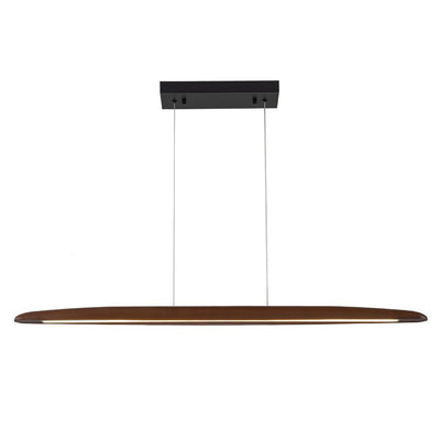 Modern Minimalist Walnut Wood Linear LED Pendant Light Dimmable Adjustable Fixture
