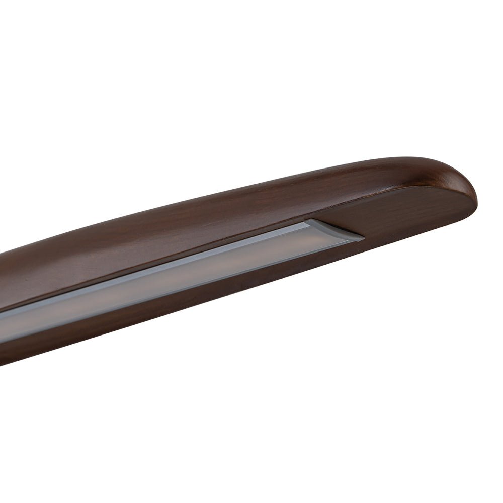 Modern Minimalist Walnut Wood Linear LED Pendant Light Dimmable Adjustable Fixture