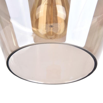 Modern Sculptural Glass Pendant Light Fixture with Adjustable Cable Brass Finish