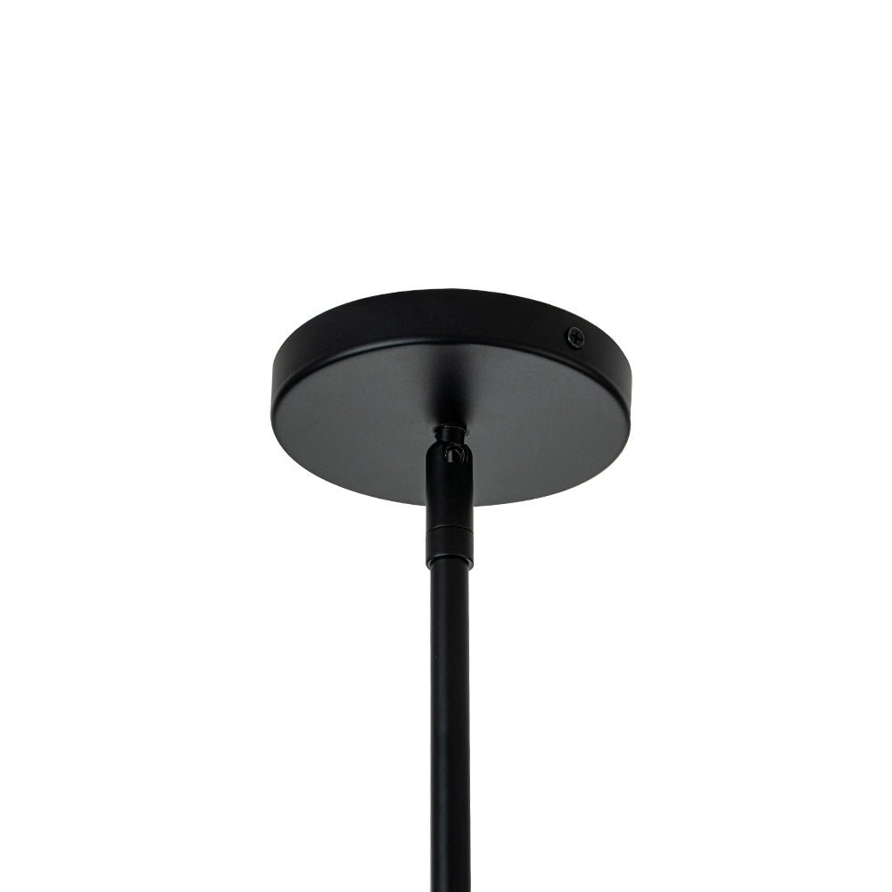 Modern Sculptural Hand-Blown Clear Glass Multi-Light Pendant Chandelier, Dimmable Black Finish