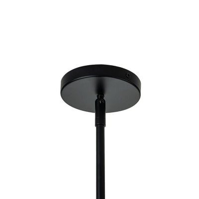 Modern Sculptural Hand-Blown Clear Glass Multi-Light Pendant Chandelier, Dimmable Black Finish