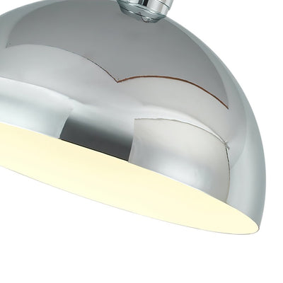 Modern Chrome Dome Pendant Light, Adjustable Single E26 Bulb Hanging Fixture