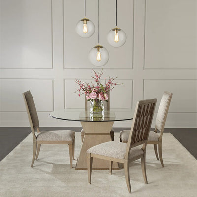 Modern Adjustable Single Light Glass Globe Pendant with Brushed Brass Finish
