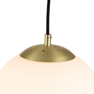 Modern Adjustable Single Light Glass Globe Pendant with Brushed Brass Finish