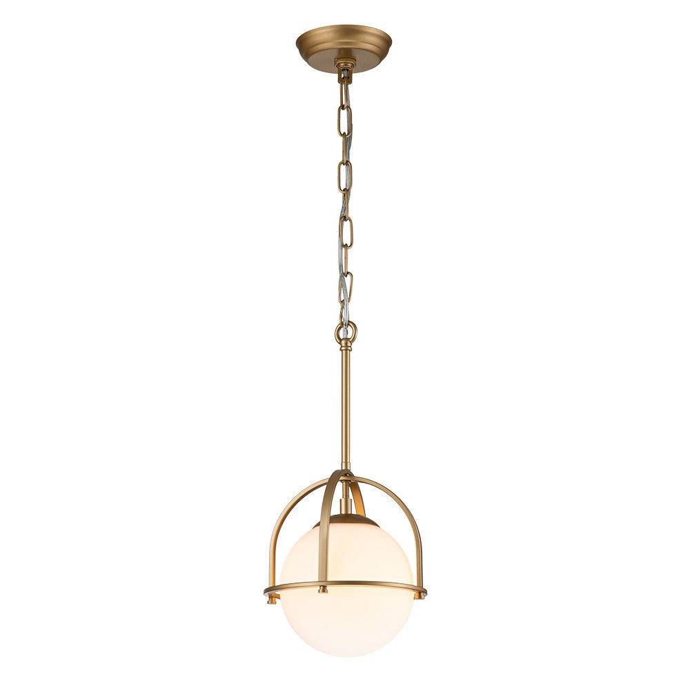 Modern Adjustable Single Light Opal Glass Globe Mini Pendant for Ceiling Mount