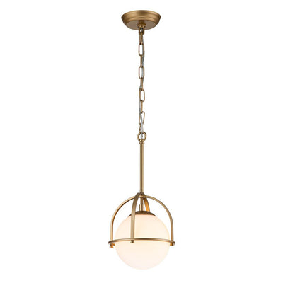 Modern Adjustable Single Light Opal Glass Globe Mini Pendant for Ceiling Mount