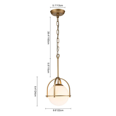 Modern Adjustable Single Light Opal Glass Globe Mini Pendant for Ceiling Mount