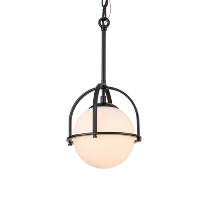 Modern Adjustable Single Light Opal Glass Globe Mini Pendant for Ceiling Mount