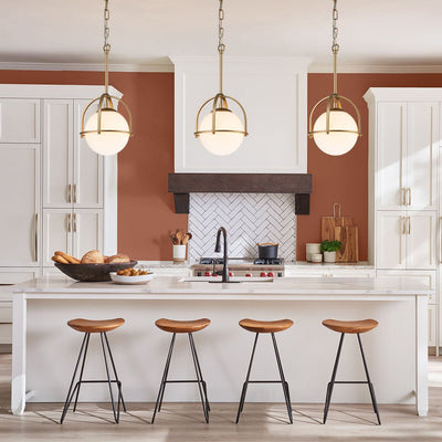 Modern Adjustable Single Light Opal Glass Globe Mini Pendant for Ceiling Mount