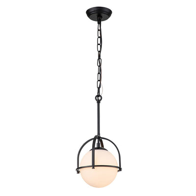 Modern Adjustable Single Light Opal Glass Globe Mini Pendant for Ceiling Mount
