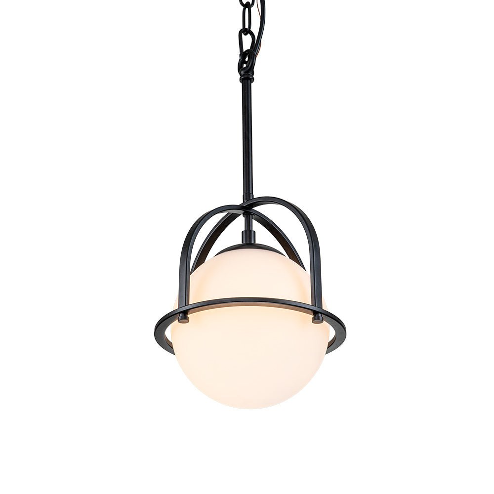 Modern Adjustable Single Light Opal Glass Globe Mini Pendant for Ceiling Mount