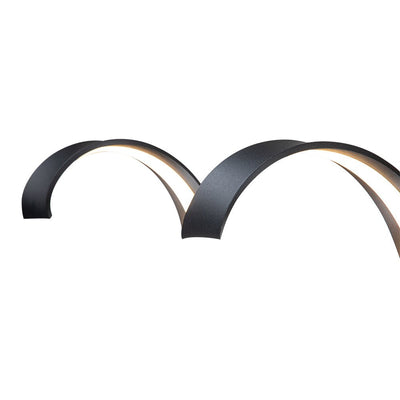 Modern Spiral LED Wavy Pendant Light for Kitchen Island, Dimmable, Height-Adjustable, Nickel/Black