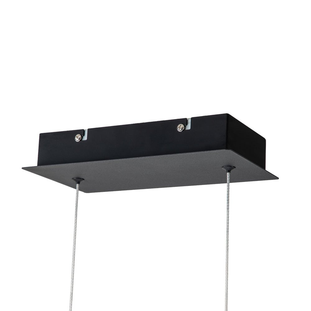 Modern Spiral LED Wavy Pendant Light for Kitchen Island, Dimmable, Height-Adjustable, Nickel/Black