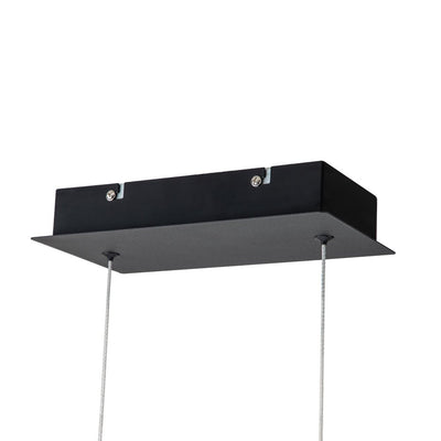 Modern Spiral LED Wavy Pendant Light for Kitchen Island, Dimmable, Height-Adjustable, Nickel/Black