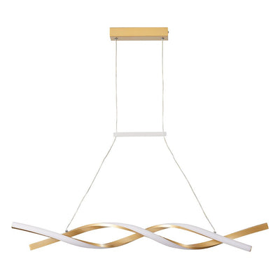 Modern DNA Double Helix Dimmable LED Pendant Light Fixture, Elegant Gold/Black Finish