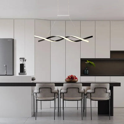 Modern Dimmable LED Helix Pendant Light Fixture for Contemporary Spaces