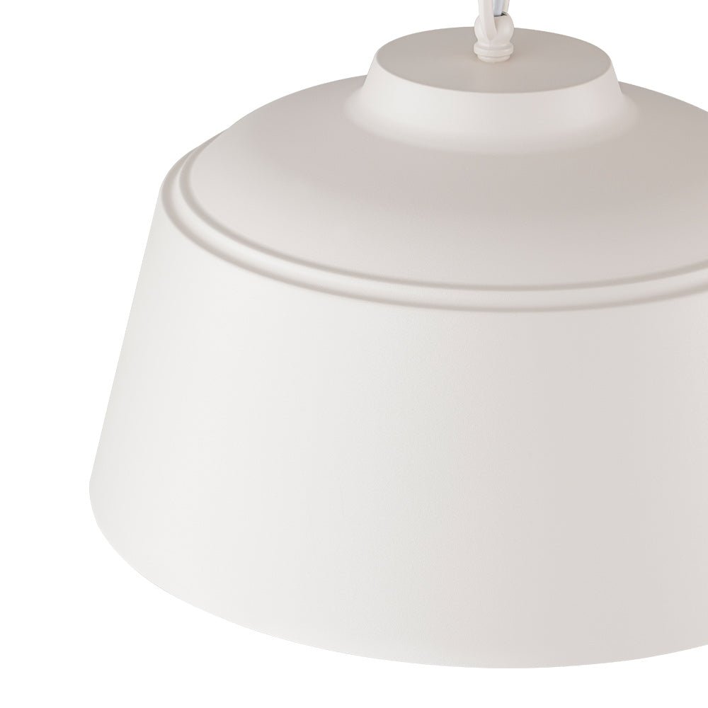 Modern Scandinavian 1-Light Matte White Metal Hanging Pendant Fixture Lighting