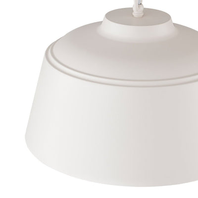 Modern Scandinavian 1-Light Matte White Metal Hanging Pendant Fixture Lighting