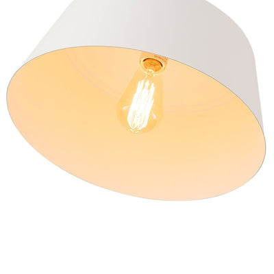 Modern Scandinavian 1-Light Matte White Metal Hanging Pendant Fixture Lighting