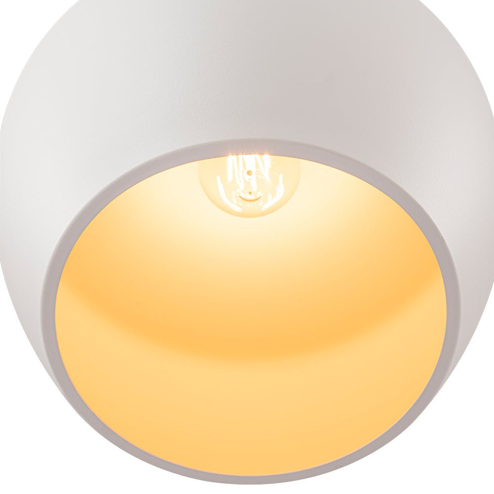 Modern Scandinavian 1-Light Matte White Metal Hanging Pendant Fixture Lighting