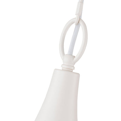 Modern Scandinavian 1-Light Matte White Metal Hanging Pendant Fixture Lighting