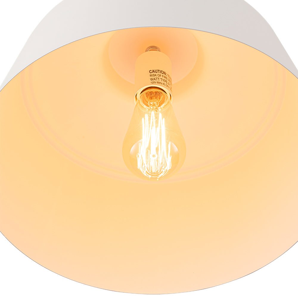 Modern Scandinavian 1-Light Matte White Metal Hanging Pendant Fixture Lighting
