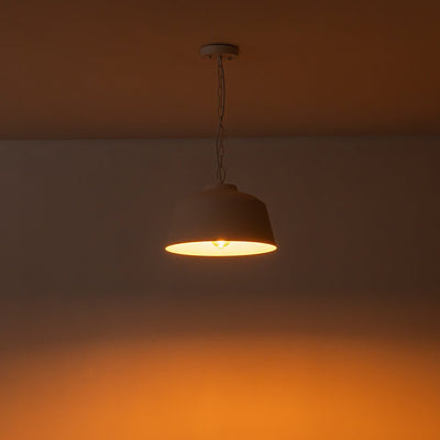 Modern Scandinavian 1-Light Matte White Metal Hanging Pendant Fixture Lighting