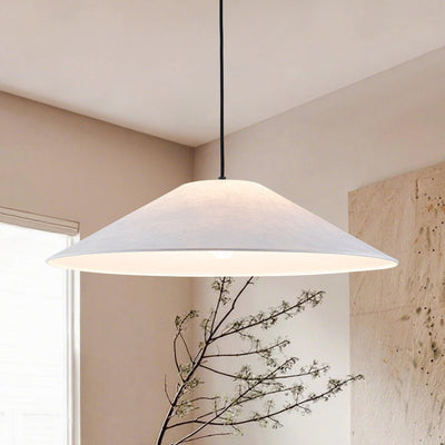 Nordic Umbrella Paper Pendant Light, Dimmable, Matte Black, Adjustable Single Light