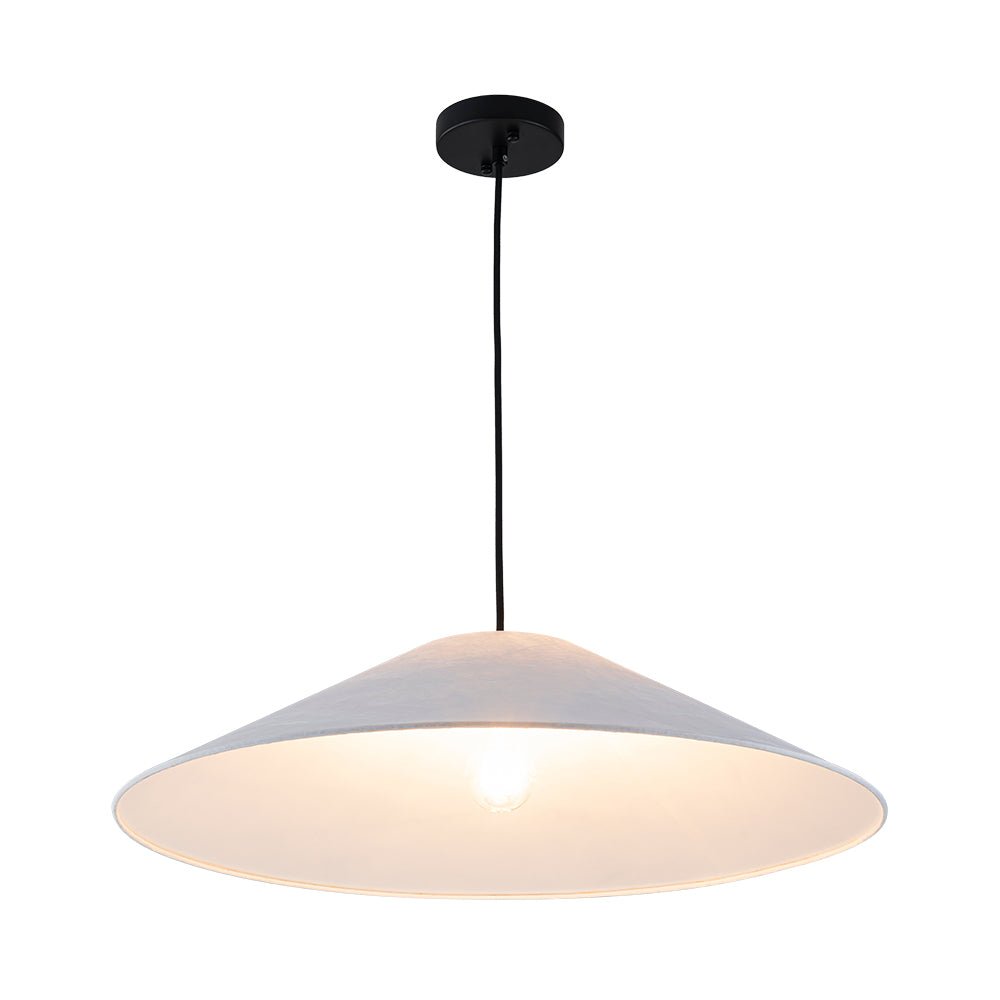 Nordic Umbrella Paper Pendant Light, Dimmable, Matte Black, Adjustable Single Light