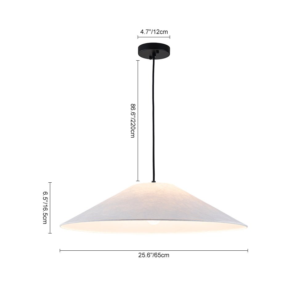 Nordic Umbrella Paper Pendant Light, Dimmable, Matte Black, Adjustable Single Light