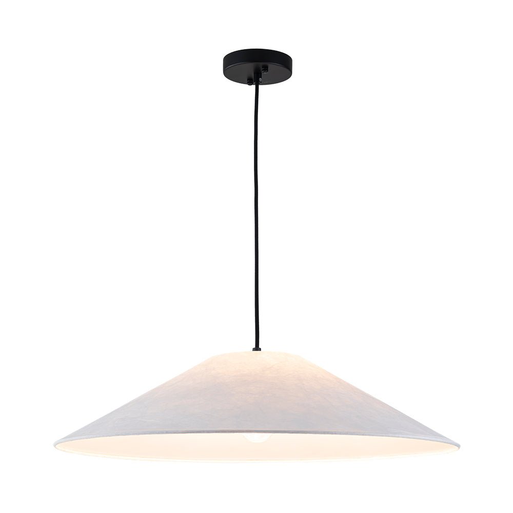 Nordic Umbrella Paper Pendant Light, Dimmable, Matte Black, Adjustable Single Light