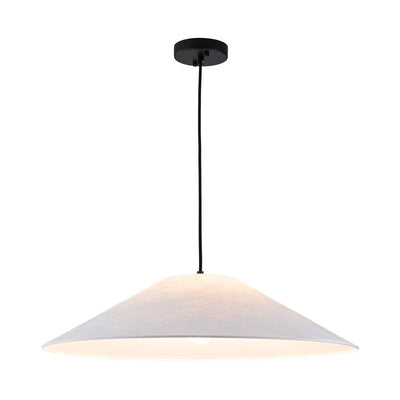 Nordic Umbrella Paper Pendant Light, Dimmable, Matte Black, Adjustable Single Light