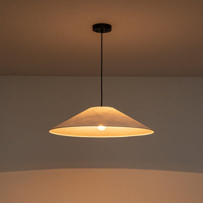 Nordic Umbrella Paper Pendant Light, Dimmable, Matte Black, Adjustable Single Light