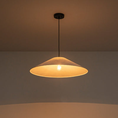 Nordic Umbrella Paper Pendant Light, Dimmable, Matte Black, Adjustable Single Light
