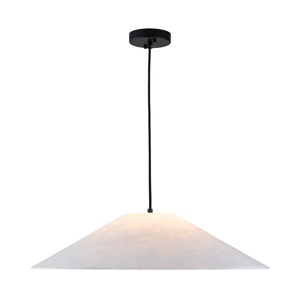 Nordic Umbrella Paper Pendant Light, Dimmable, Matte Black, Adjustable Single Light