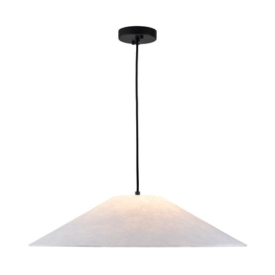 Nordic Umbrella Paper Pendant Light, Dimmable, Matte Black, Adjustable Single Light