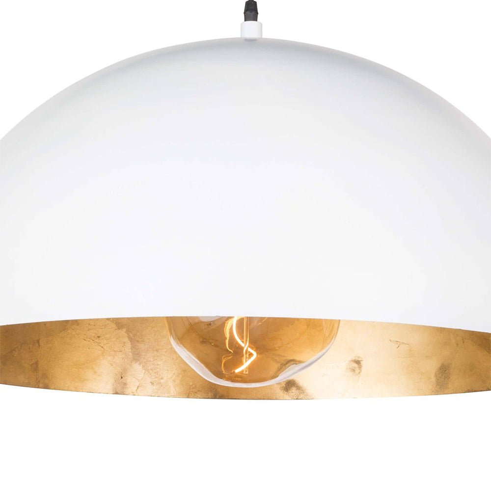 Modern Industrial Oversized Dome Pendant Light, Adjustable Height, Metal Finish, Single-Light